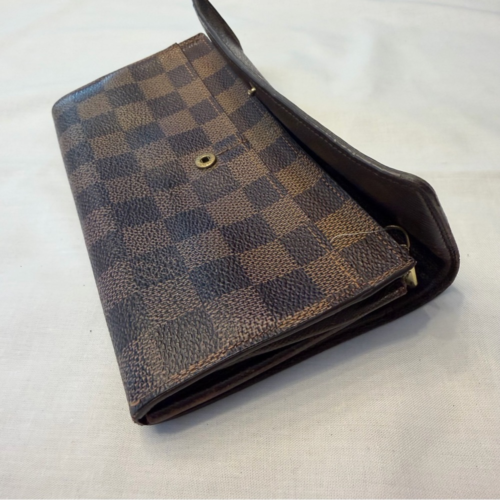 Louis Vuitton Damier‎ Ebene Sarah Long Wallet Snap Button Zip Coin - Picture 9 of 9